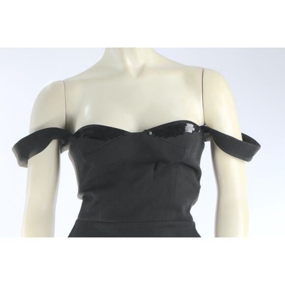 Victoria Beckham Black Sleeveless Fitted Midi Sheath Dress Size 2 - Picture 3 of 16